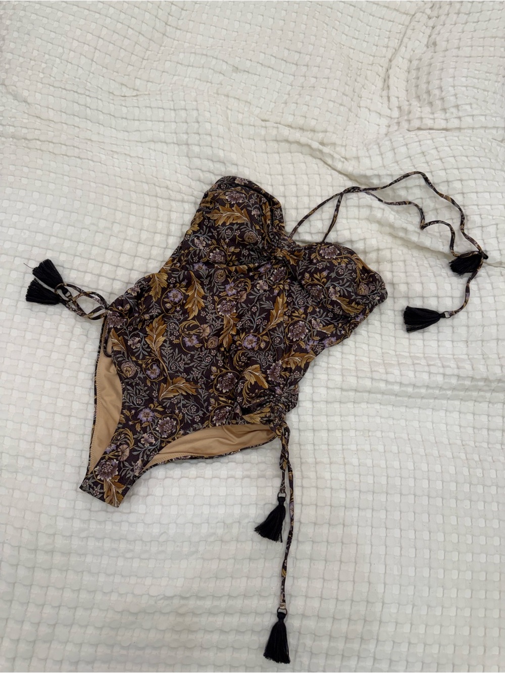 Spell & The Gypsy Oasis Ruched One-Piece Swimsuit in Nightshade